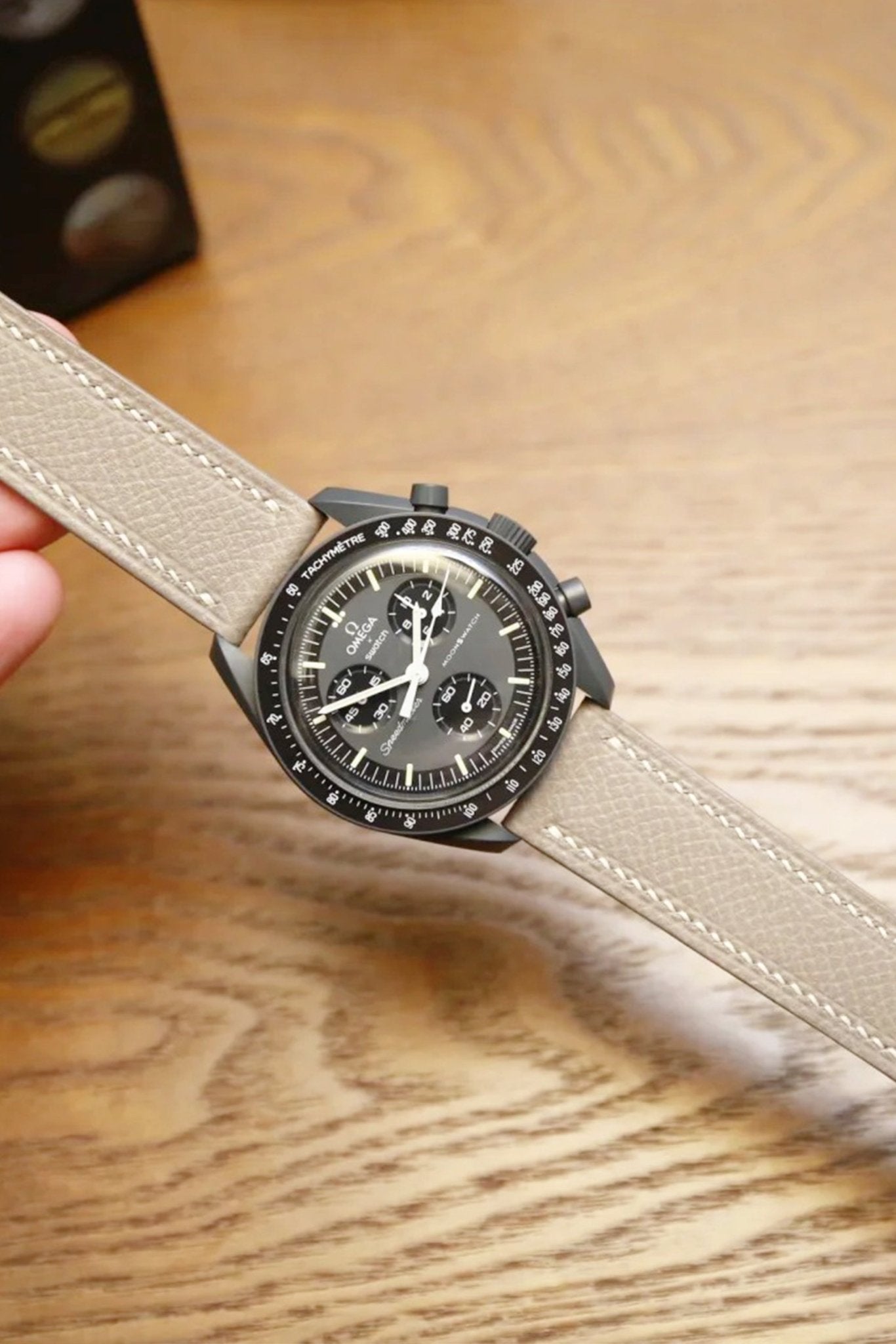 MoonSwatch | Trench Coat Gray Epsom Leather Watch Strap