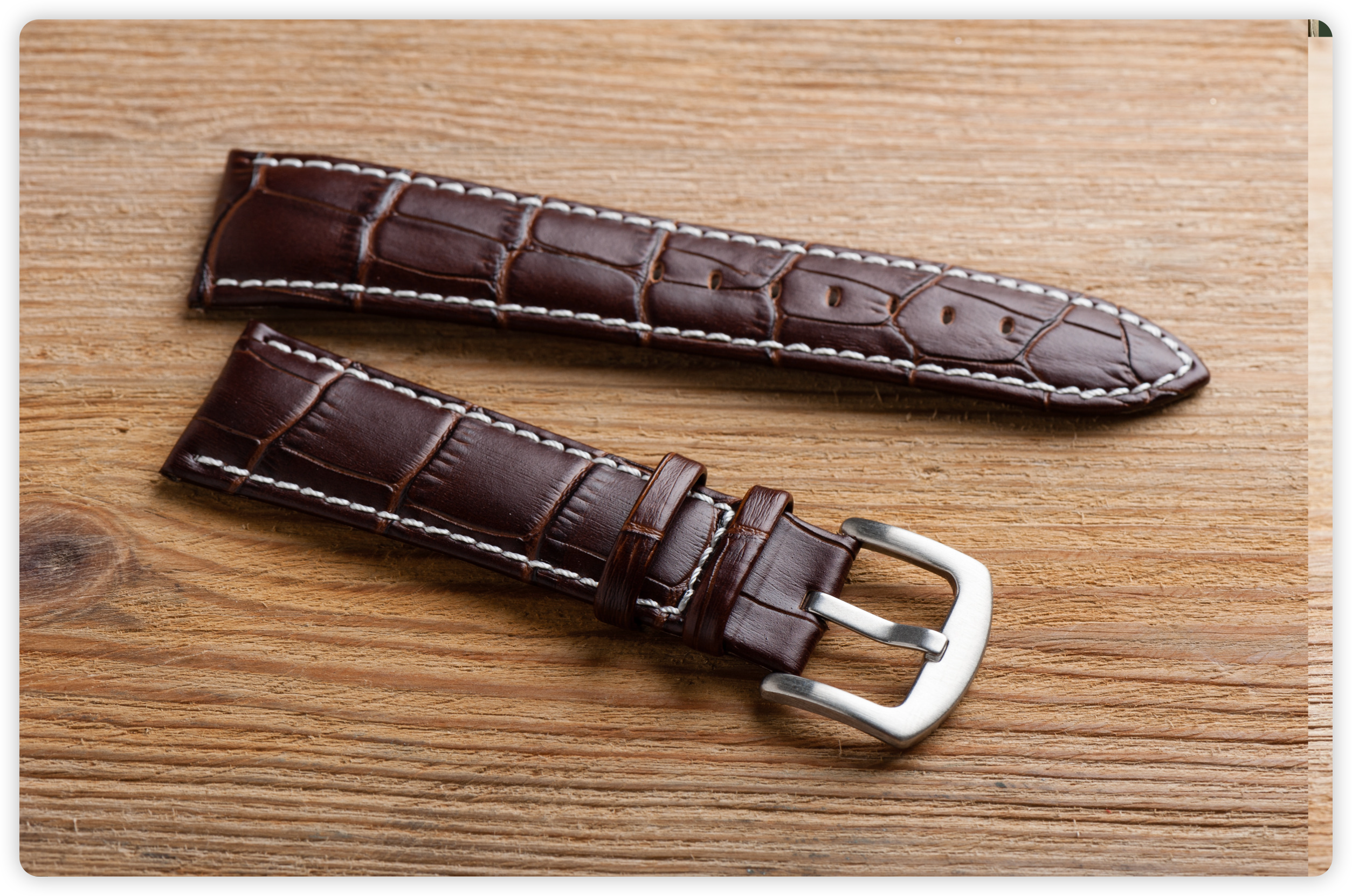 Exquisite Crocodile Skin Hand - Sewn Watch Strap Collection