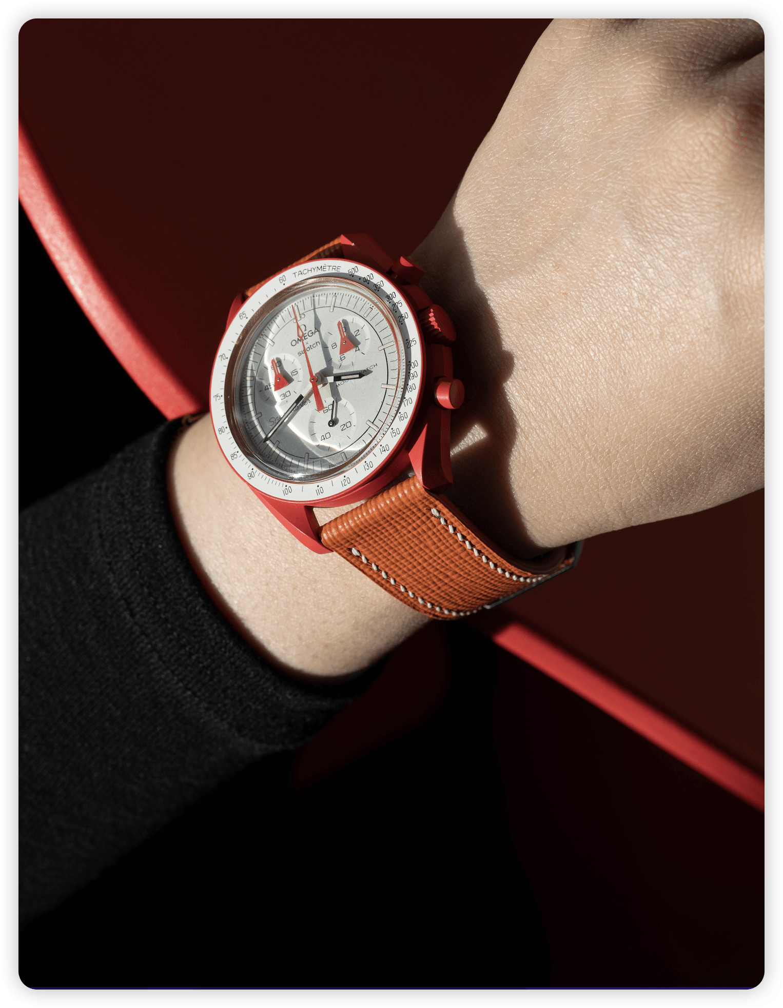 Mission to Mars ｜orange leather watch strap