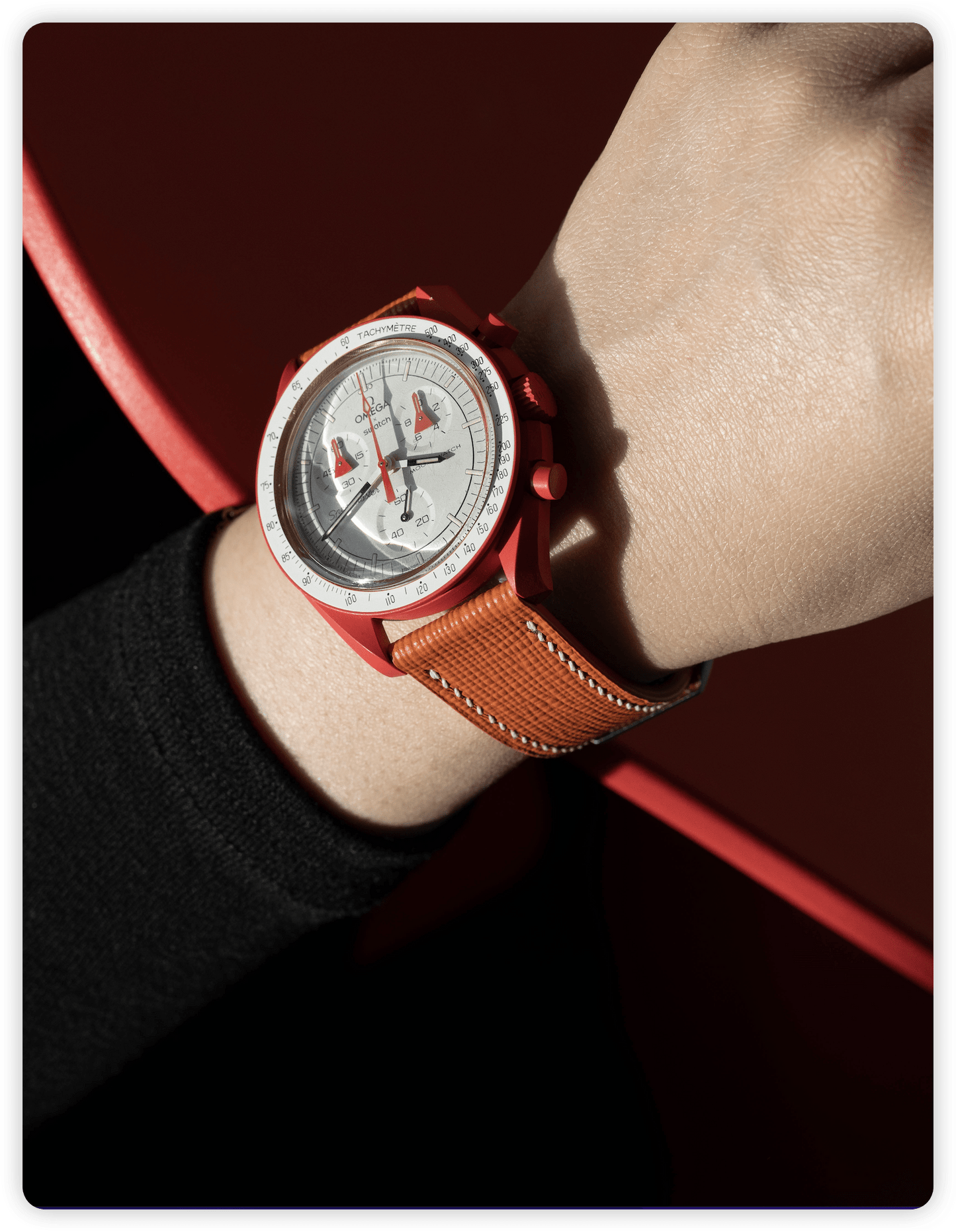 Mission to Mars ｜orange leather watch strap