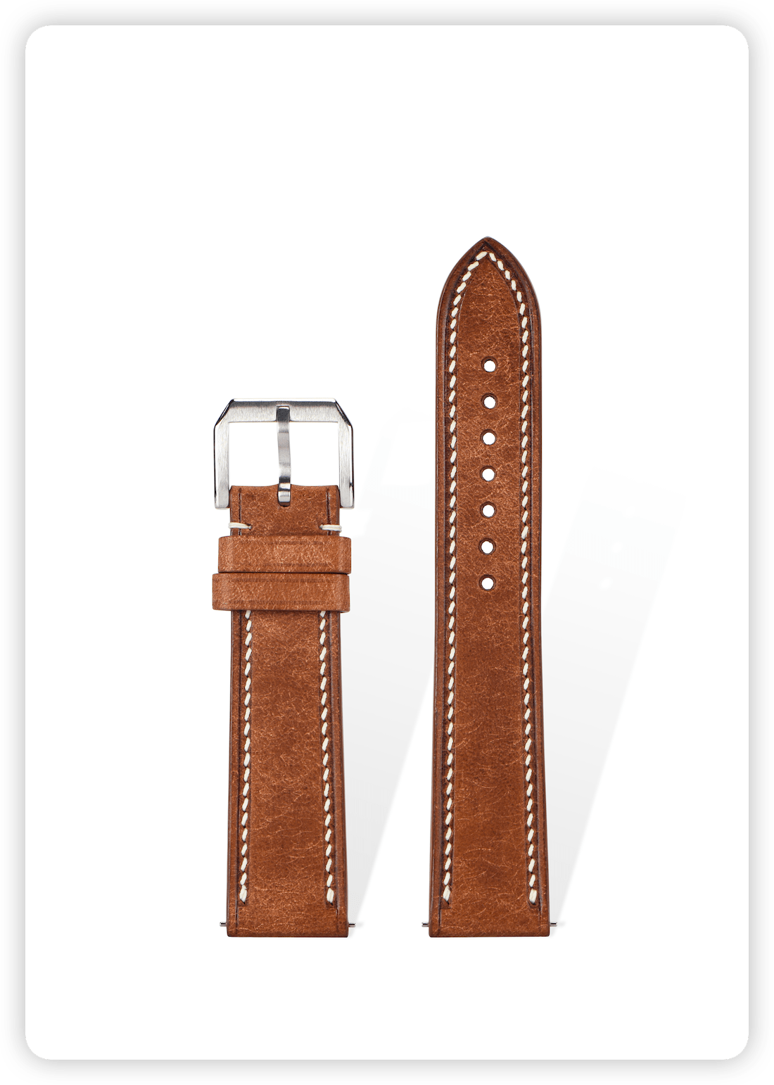 Handcrafted Martino suede calfskin strap in Gold, quick-release spring bars compatible with 20mm lugs, Italian oil-tanned with natural grain texture.