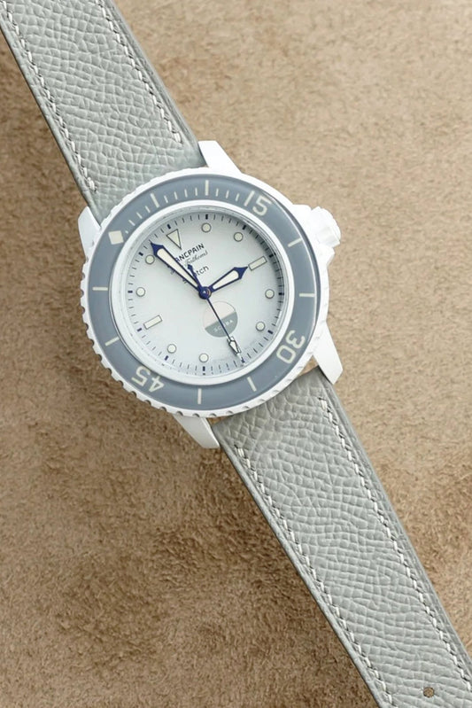 Swatch X Blancpain｜Glacier Gray Epsom Leather Watch Straps & Bands