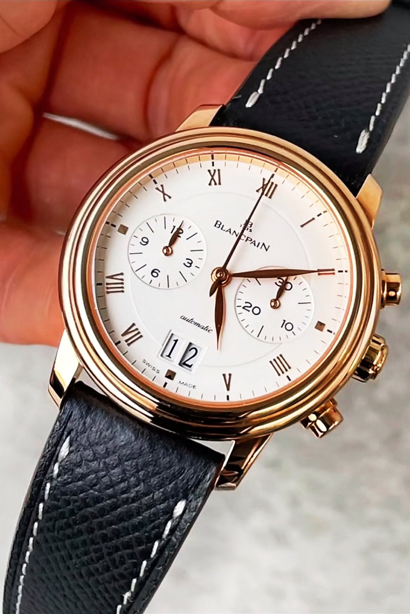 Blancpain｜Black Epsom Leather Watch Straps & Bands