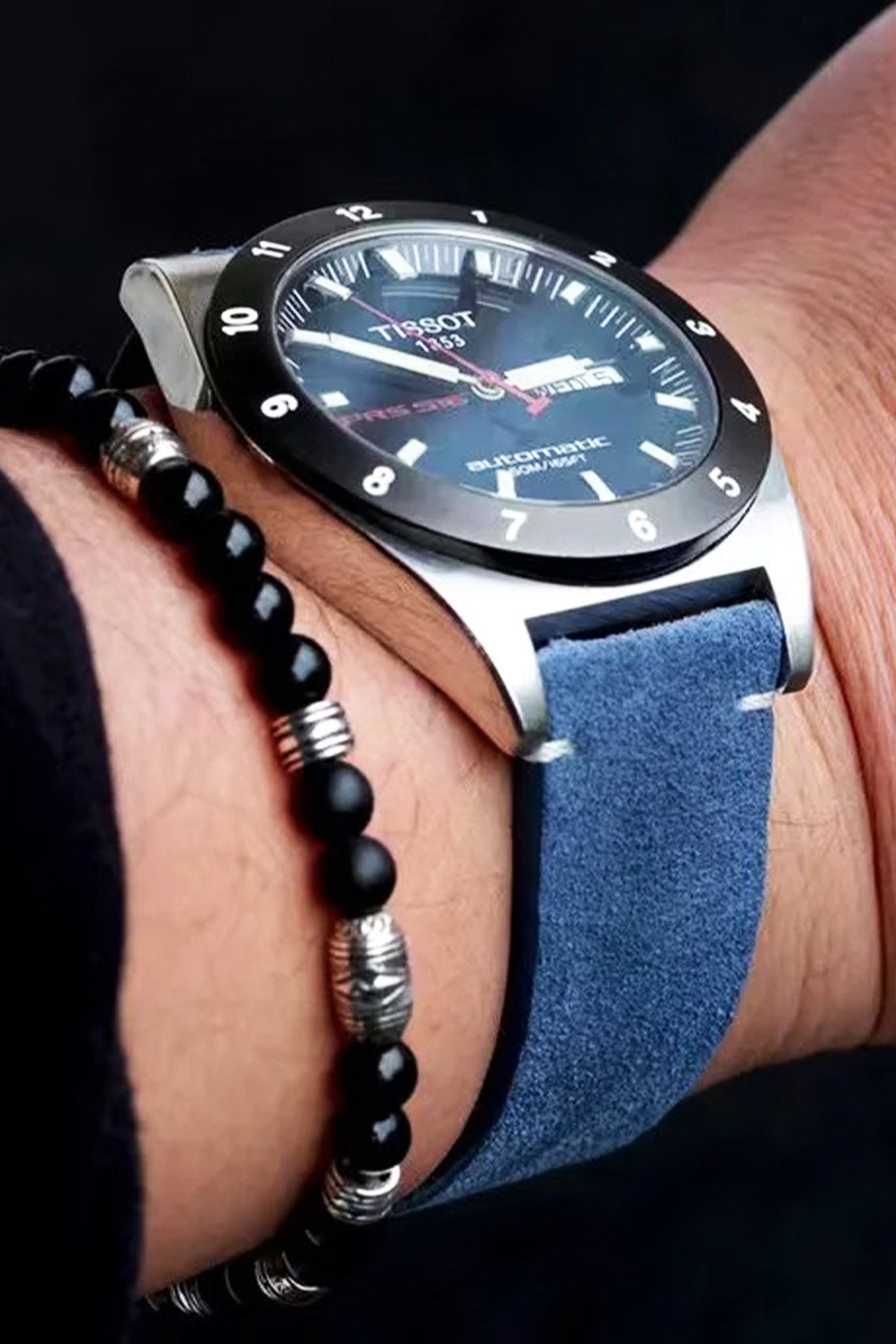Tissot｜Indige Blue Suede Leather Watch Straps & Bands