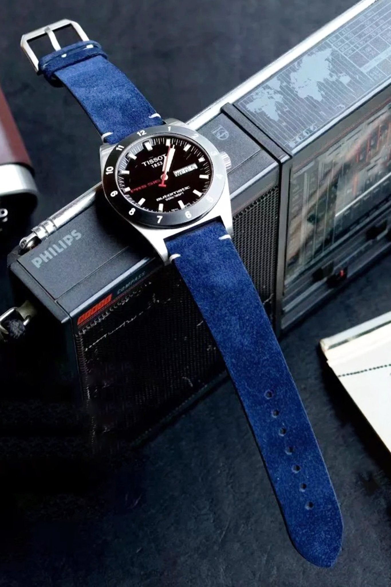 Tissot｜Midnight Blue Suede Leather Watch Straps & Bands