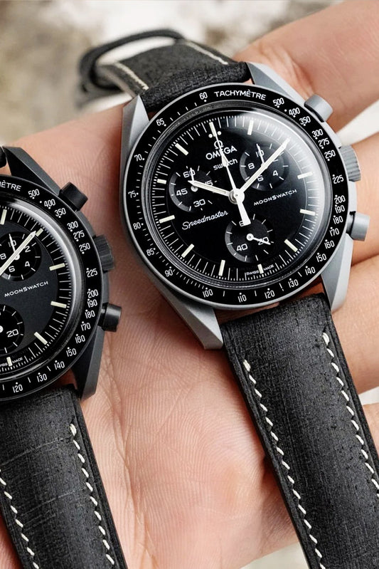 MoonSwatch｜Black Babele Leather Watch Bands