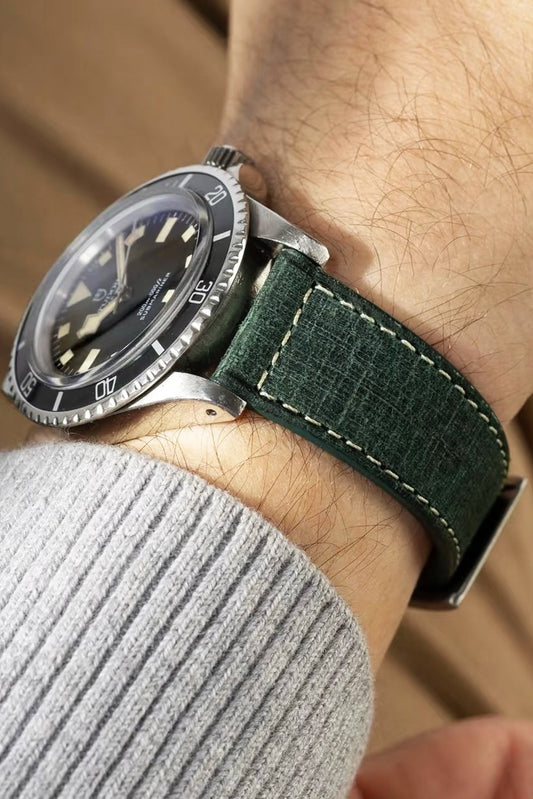 Tudor｜Dark Green Leather Watch Bands