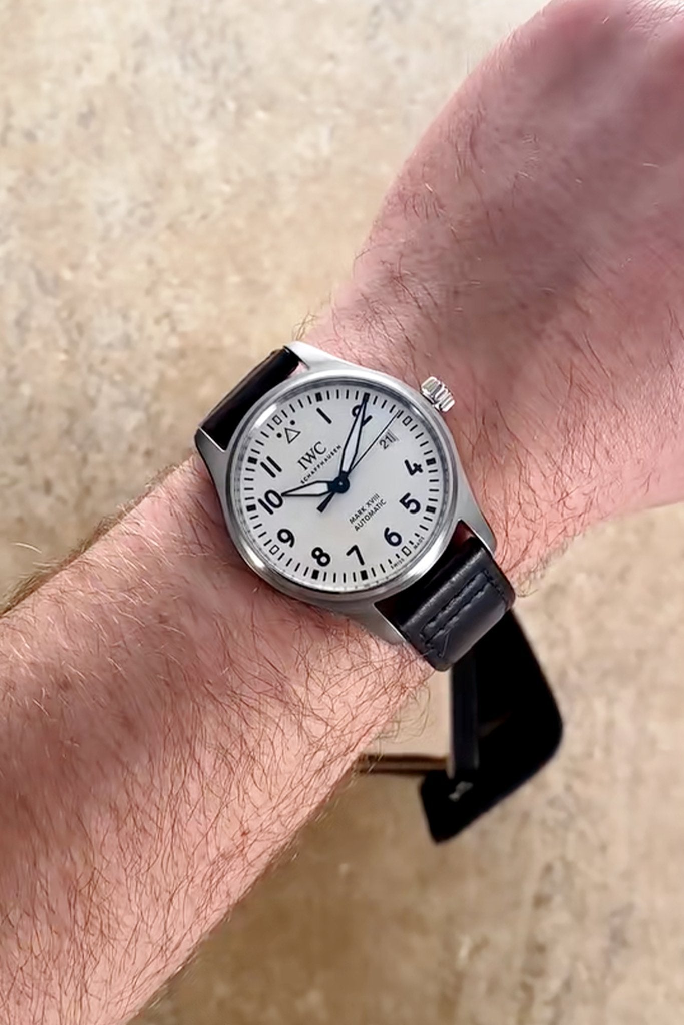 IWC｜Black Horween Leather Watch Bands