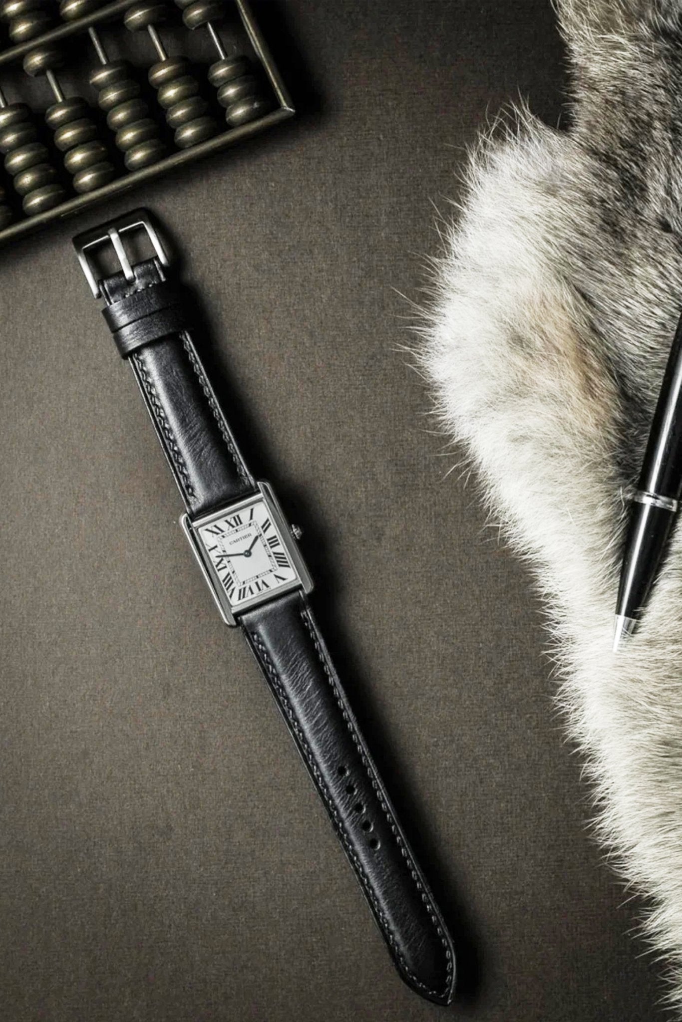Rolex｜Black Vernazza Leather Watch Straps & Bands