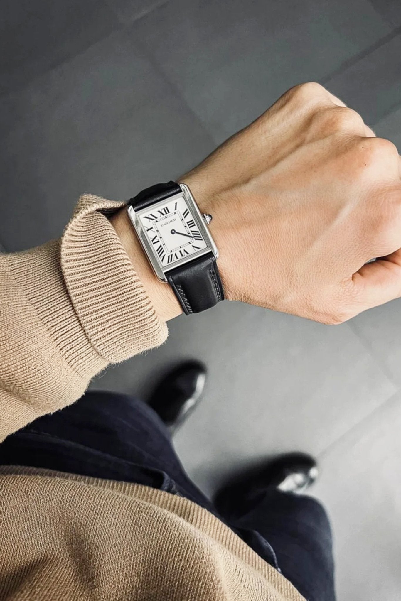 Rolex｜Black Vernazza Leather Watch Straps & Bands