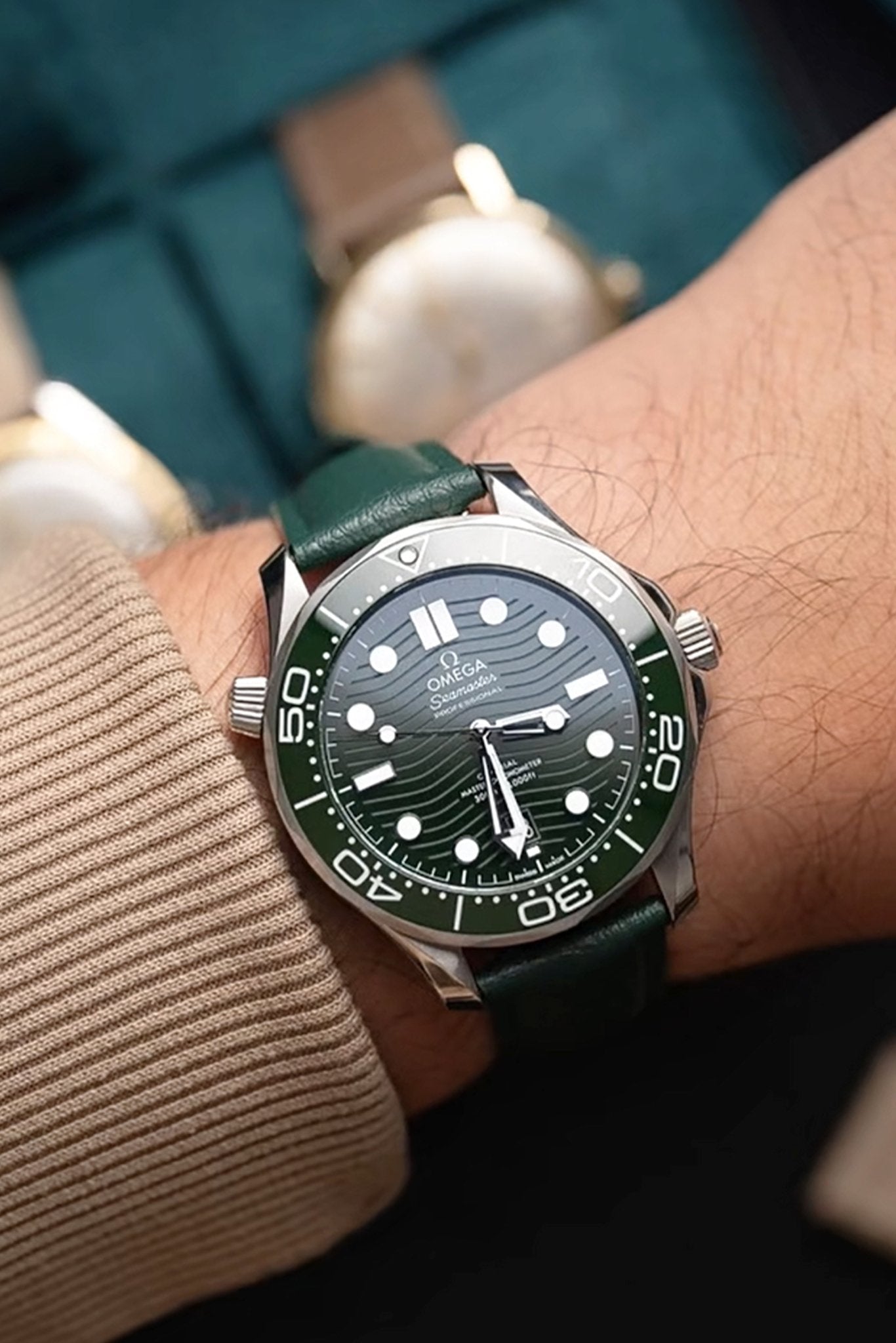 Omega｜Imperial Green Vernazza Leather Watch Straps & Bands
