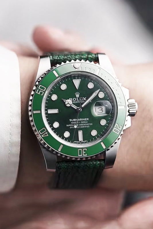 Rolex｜Imperial Green Patnat Leather Watch Straps & Bands