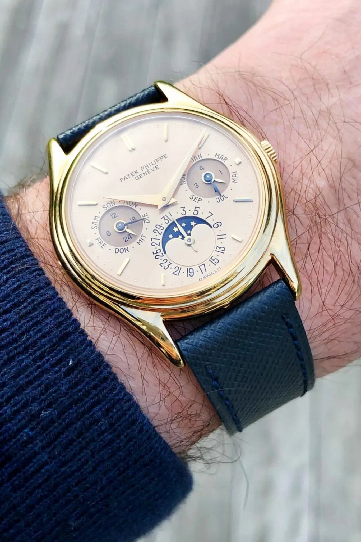 Patek Philippe｜Royal Blue Saffiano Leather Watch Straps & Bands