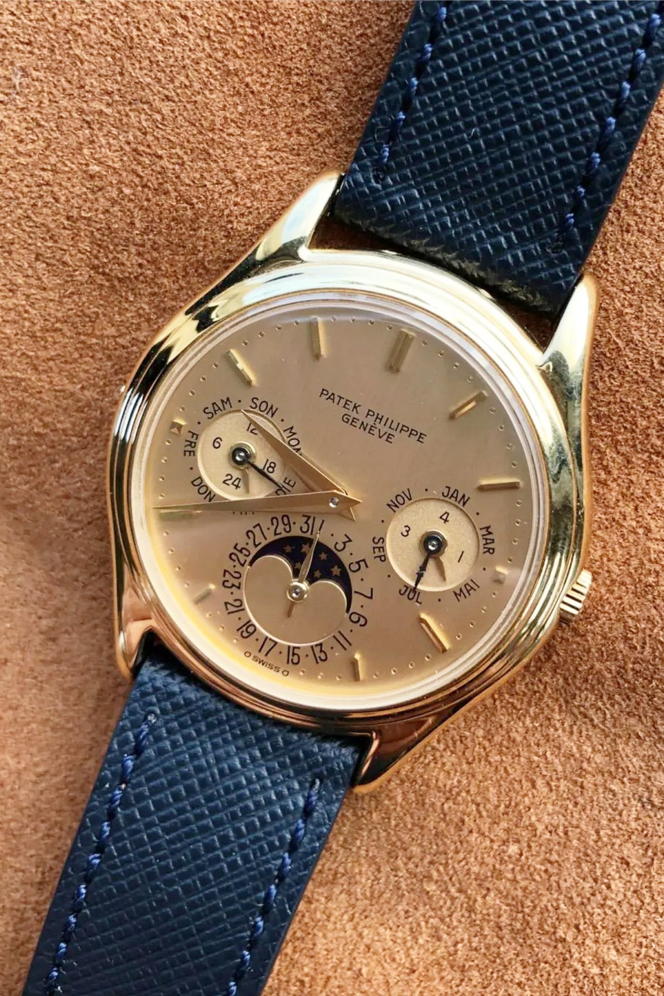 Patek Philippe｜Royal Blue Saffiano Leather Watch Straps & Bands