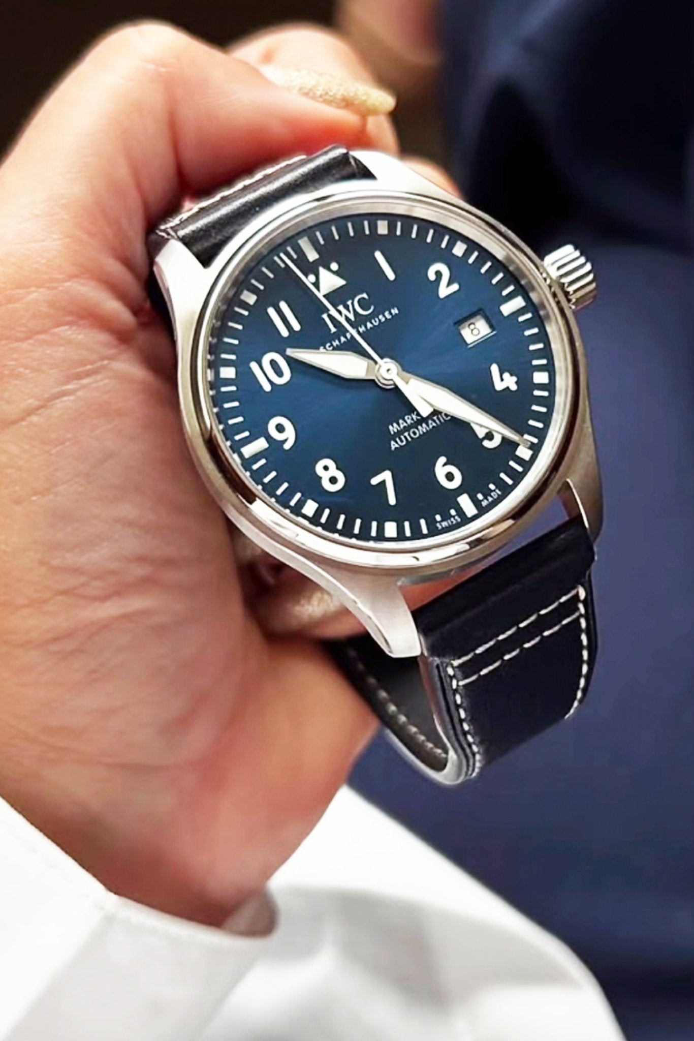 IWC｜Deep Blue Horween Leather Watch Bands