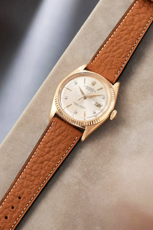 Rolex｜Golden Brown Togo Leather Watch Straps & Bands