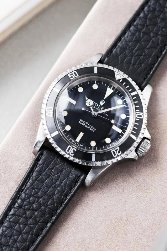 Rolex｜Black Togo Leather Watch Straps & Bands