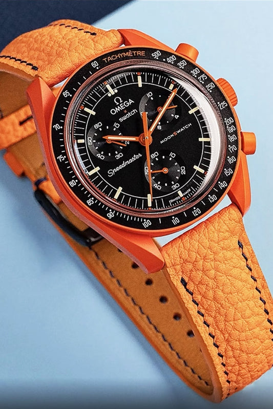 MoonSwatch｜Orange Togo Leather Watch Straps & Bands