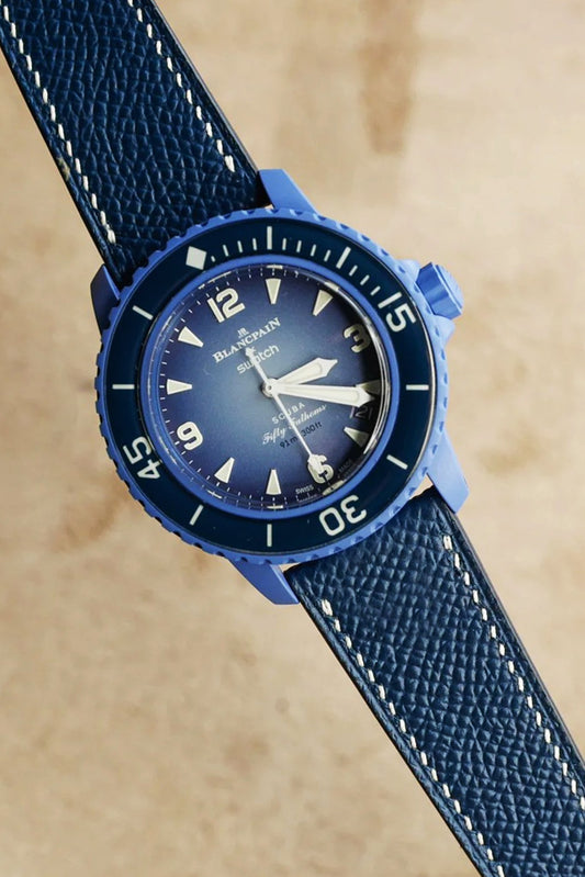 Swatch X Blancpain｜Deep Blue Epsom Leather Watch Straps & Bands